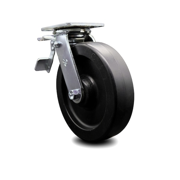 8 Inch Polyolefin Swivel Caster with Ball Bearing and Total Lock Brake SCC